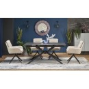 Стол обеденный HALMAR VITORINO черный мрамор/черный 160-220/90